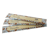 Vanilla scented incense packaged in a blue and brown envelope.