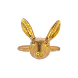 Gold rabbit napkin ring set of 2